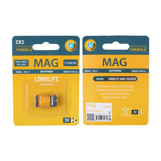 CR2 3 Volt Lityum Fotoğraf Makinesi Pili Tekli Blister (4741)
