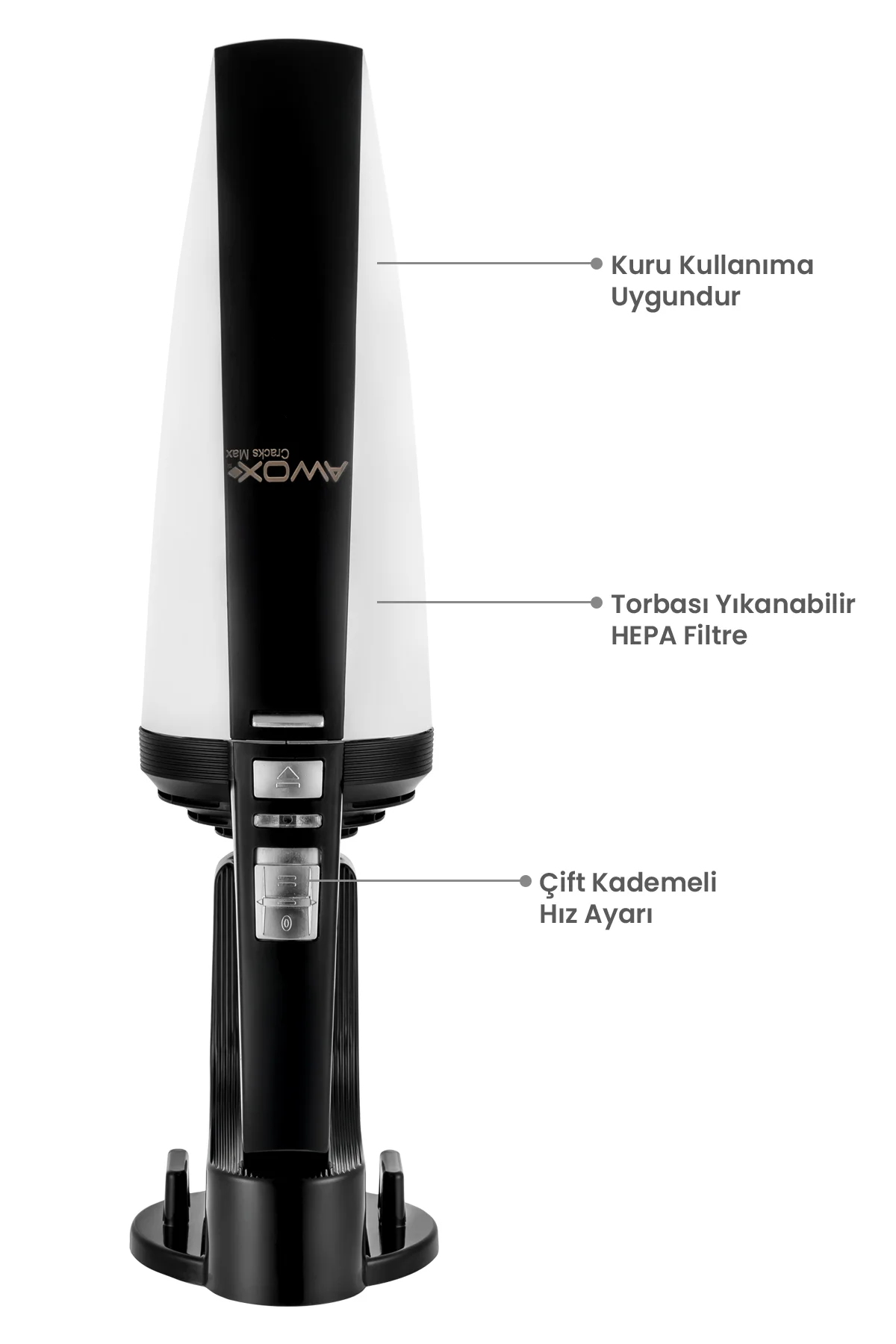 Cracks Max Şarjlı EL süpürgesi Dikey Ev ve Araç Süpürgesi Şık Tas