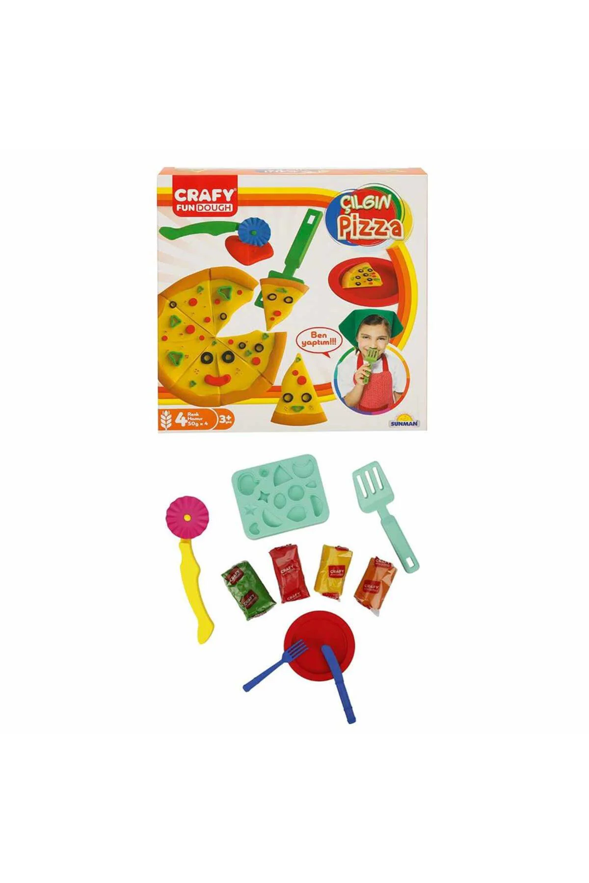 Crafy Çılgın Pizza Oyun Hamuru Seti 200 g 10 Parça
