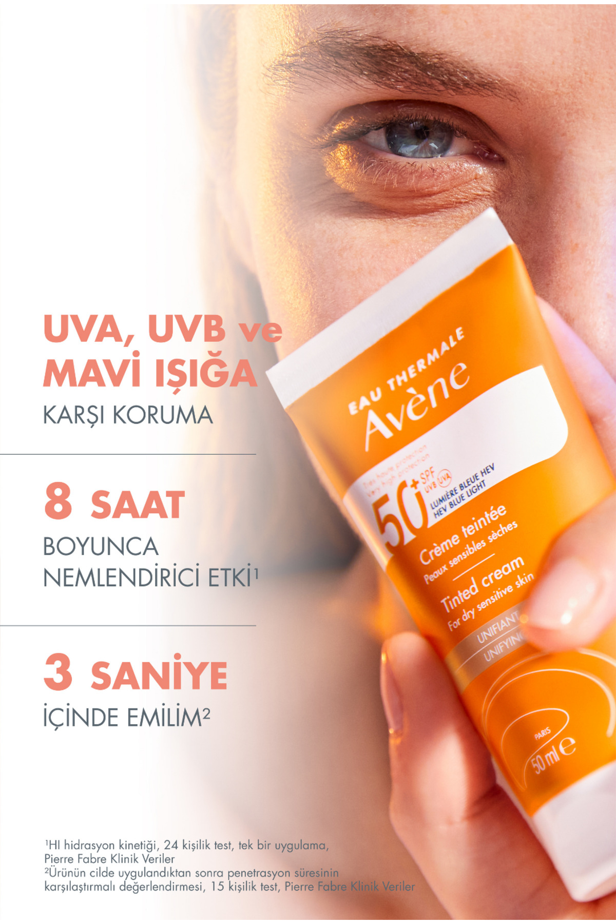 Avene Cream Spf 50+ Kuru Ciltler İçin Yüksek Korumalı Renkli Güneş Krem