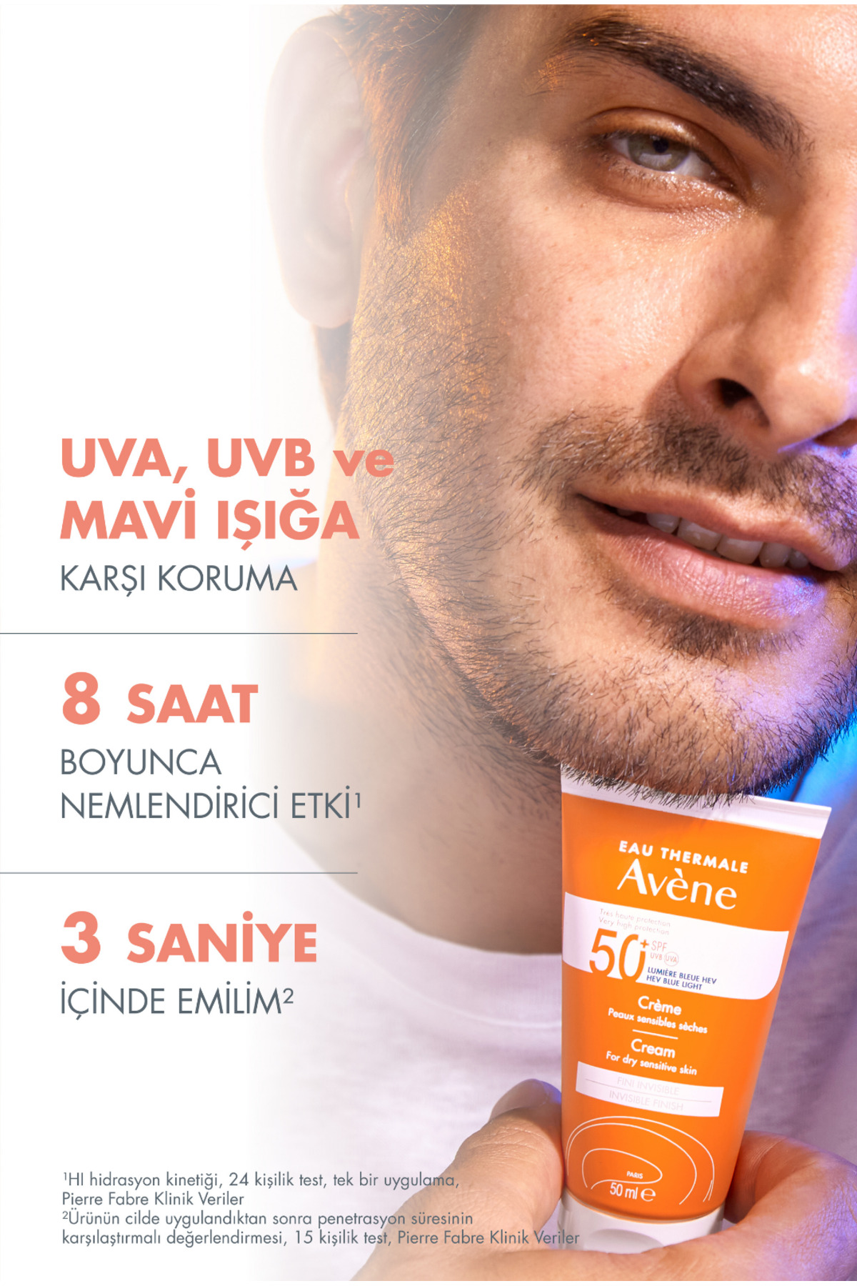 Avene Cream Spf50+ Kuru Ciltler İçin Nemlendirici Güneş Kremi 50 Ml