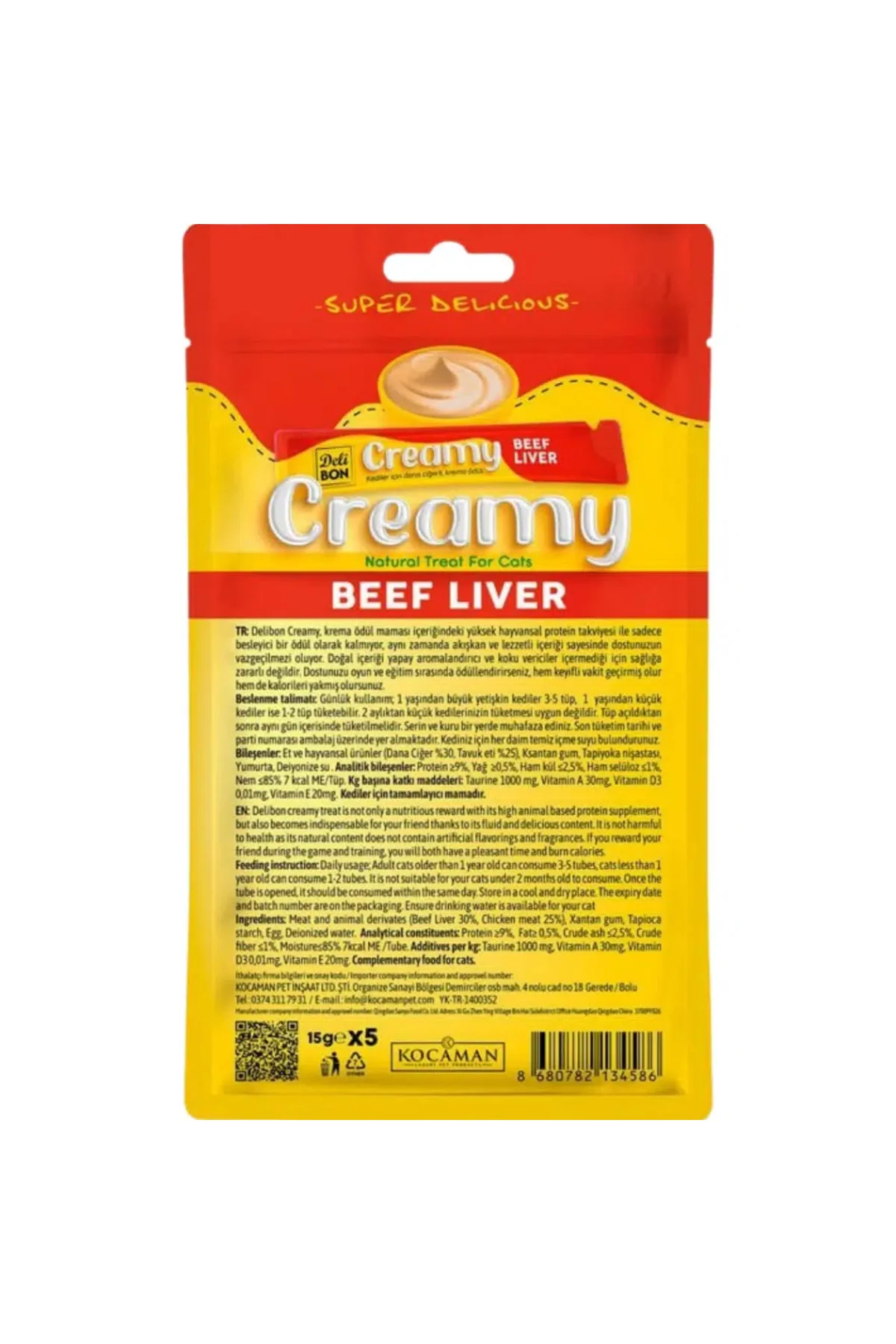 Creamy Kedi Ödül Dana Ciğerli 5*15 G