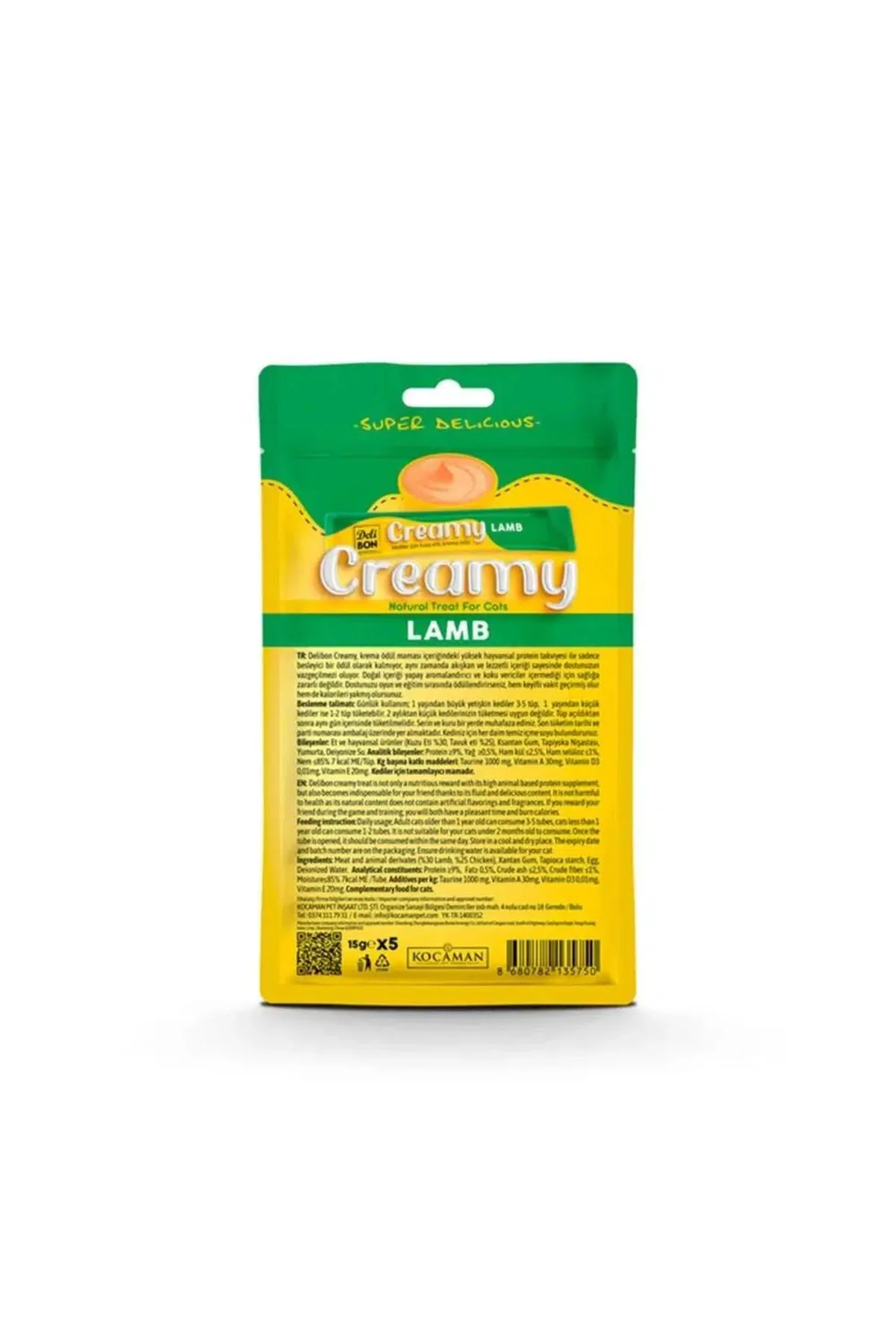 Creamy Kedi Ödül Maması Kuzulu 5*15 G