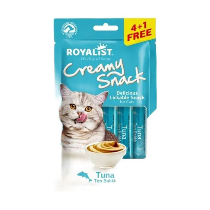 Royalist Creamy Snack 4+1 Ton Balıklı Kedi Ödül Maması 75 Gr
