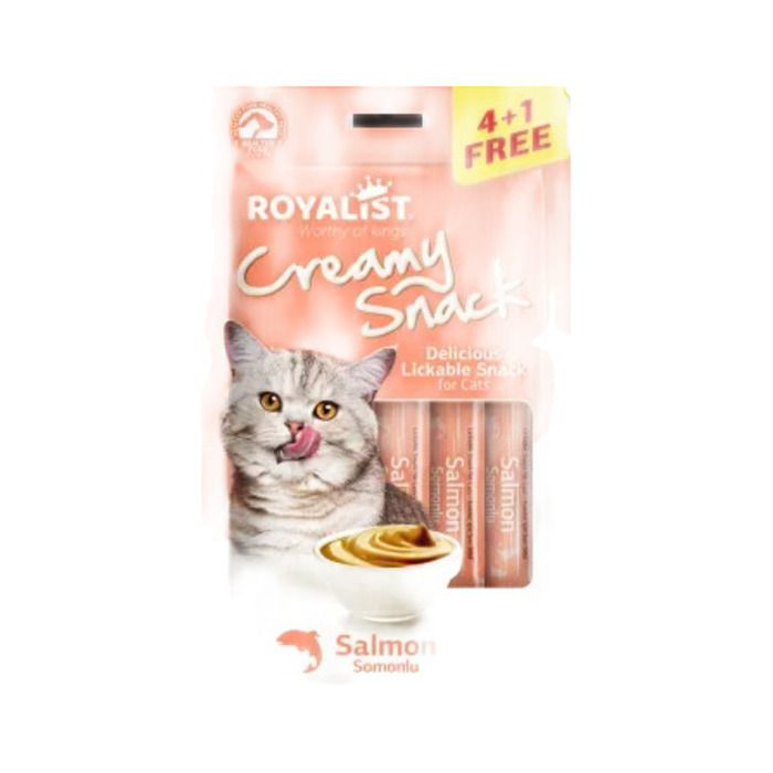 Royalist Creamy Snack 4+1 Somonlu Kedi Ödül Maması 75 Gr