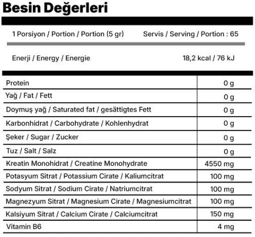 CREATINE MONOHIDRATE Be Creative Aromasız 325 gr