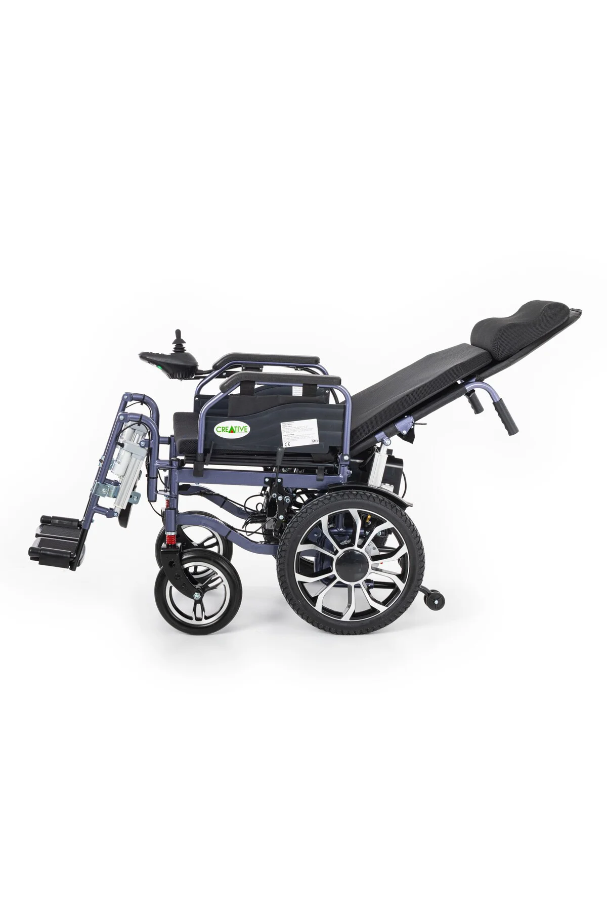 Creative CR-8012 Akülü Tekerlekli Sandalye KUMANDALI MİNDER HEDİYELİ Motorlu Sırtı Yatar, Motorlu Ayakları Kalkar