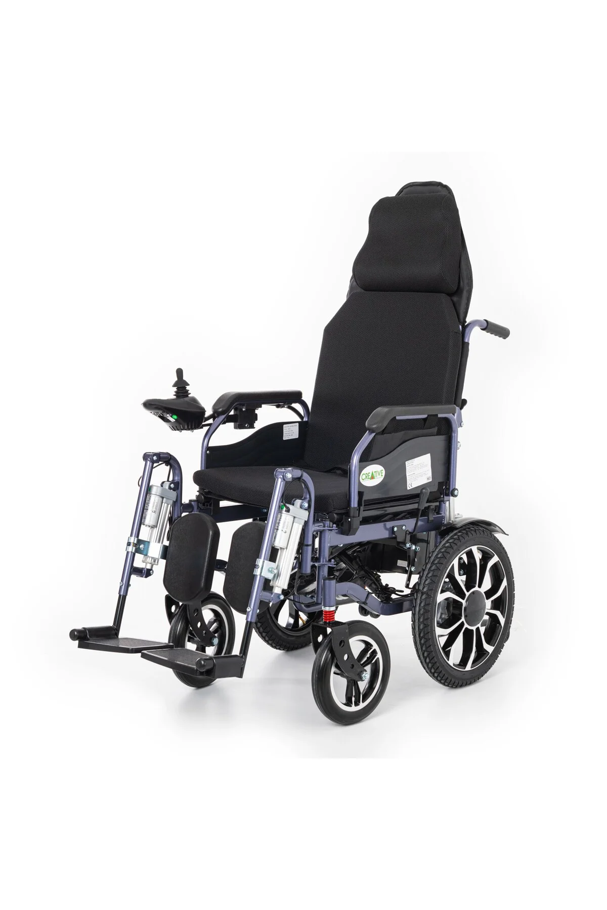 Creative CR-8012 Akülü Tekerlekli Sandalye KUMANDALI MİNDER HEDİYELİ Motorlu Sırtı Yatar, Motorlu Ayakları Kalkar