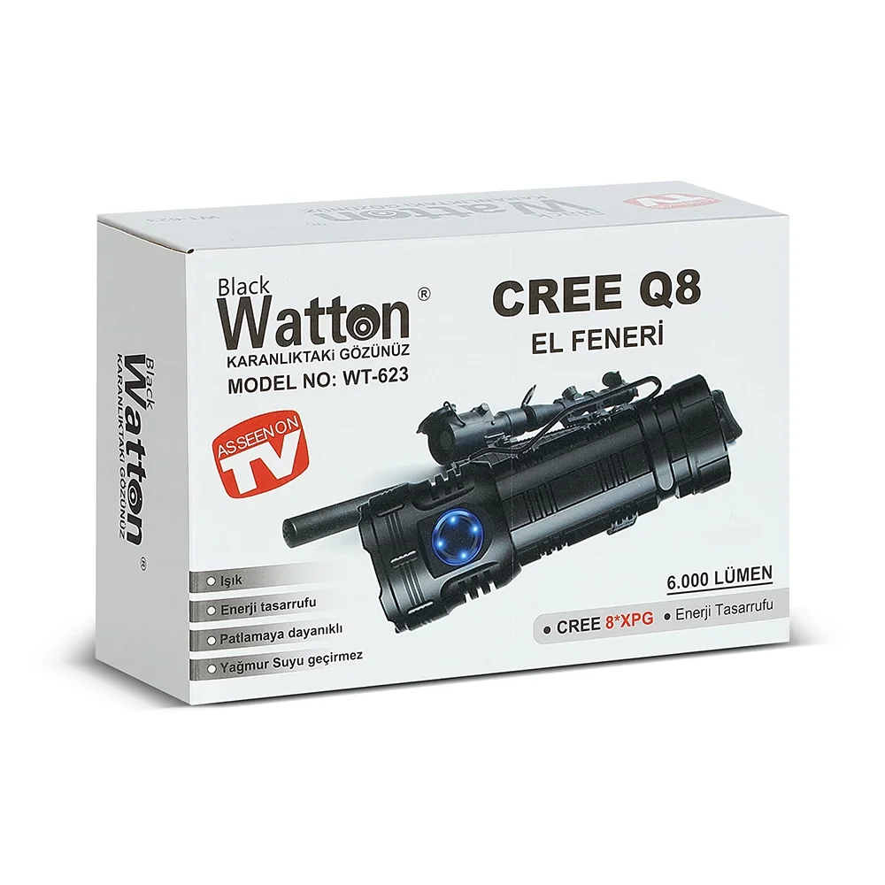 Cree Q8- Xpg 8+1 Led Şarjlı El Feneri Wt-623 Cree Q8- Xpg 8+1 Led Şarjlı El Feneri Wt-623