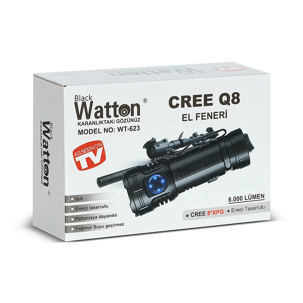 Cree Q8- XQG 8+1 Led Şarjlı El Feneri WT-623