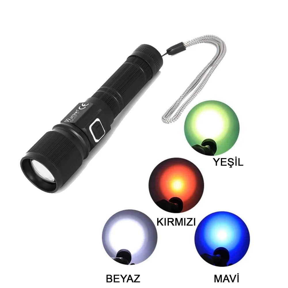 Cree Tg Led 1000 Lümen Göstergeli Fonksiyonel El Feneri Wt-732 Cree Tg Led 1000 Lümen Göstergeli Fonksiyonel El Feneri Wt-732 - Görsel 2