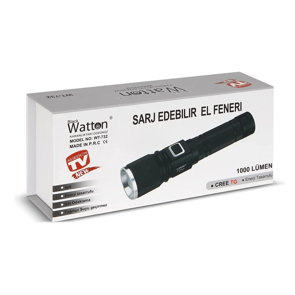 Cree Tg Led 1000 Lümen Göstergeli Fonksiyonel El Feneri Wt-732 Cree Tg Led 1000 Lümen Göstergeli Fonksiyonel El Feneri Wt-732 - Görsel 5
