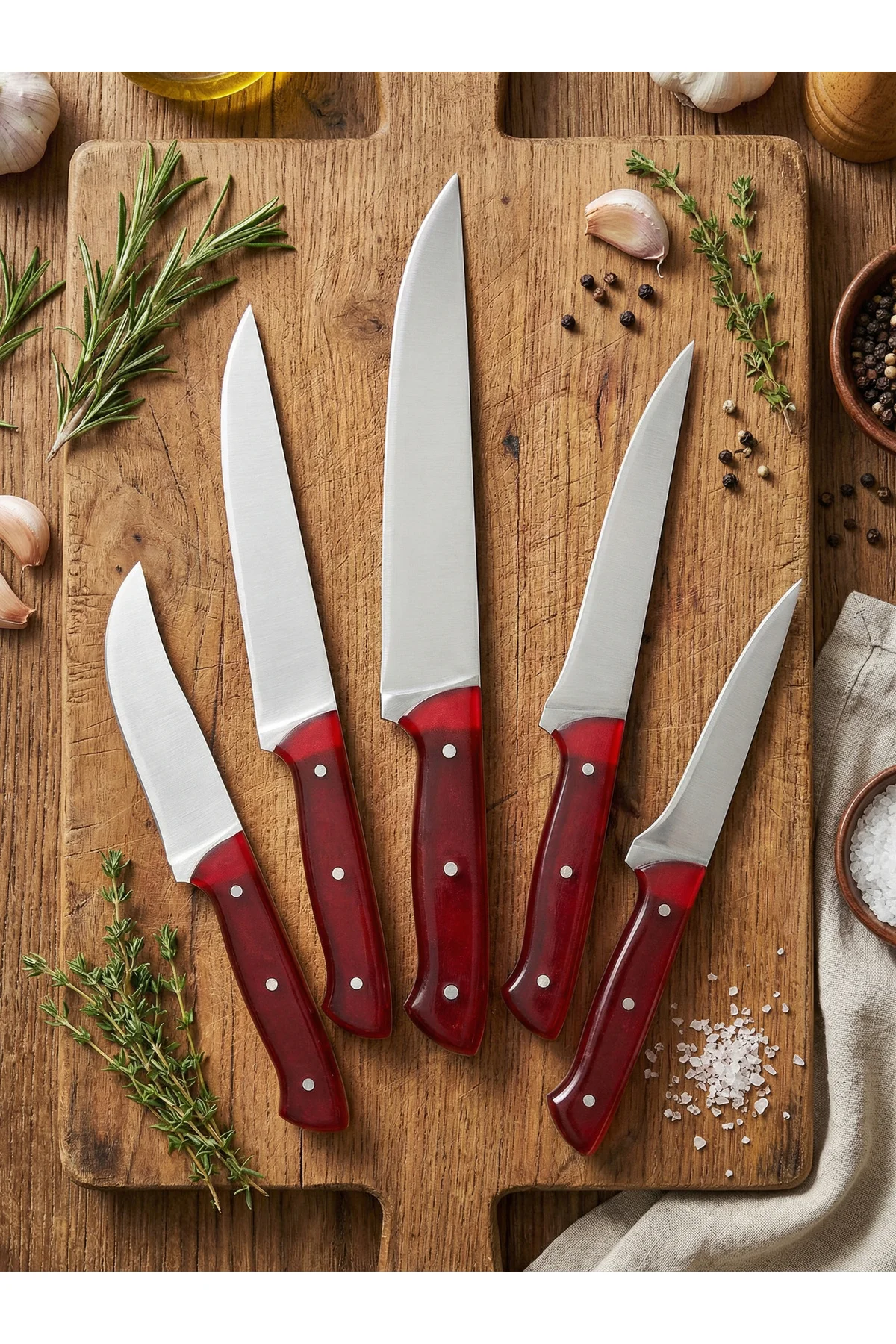 Crimson Chef Profesyonel Mutfak Bıçak Seti