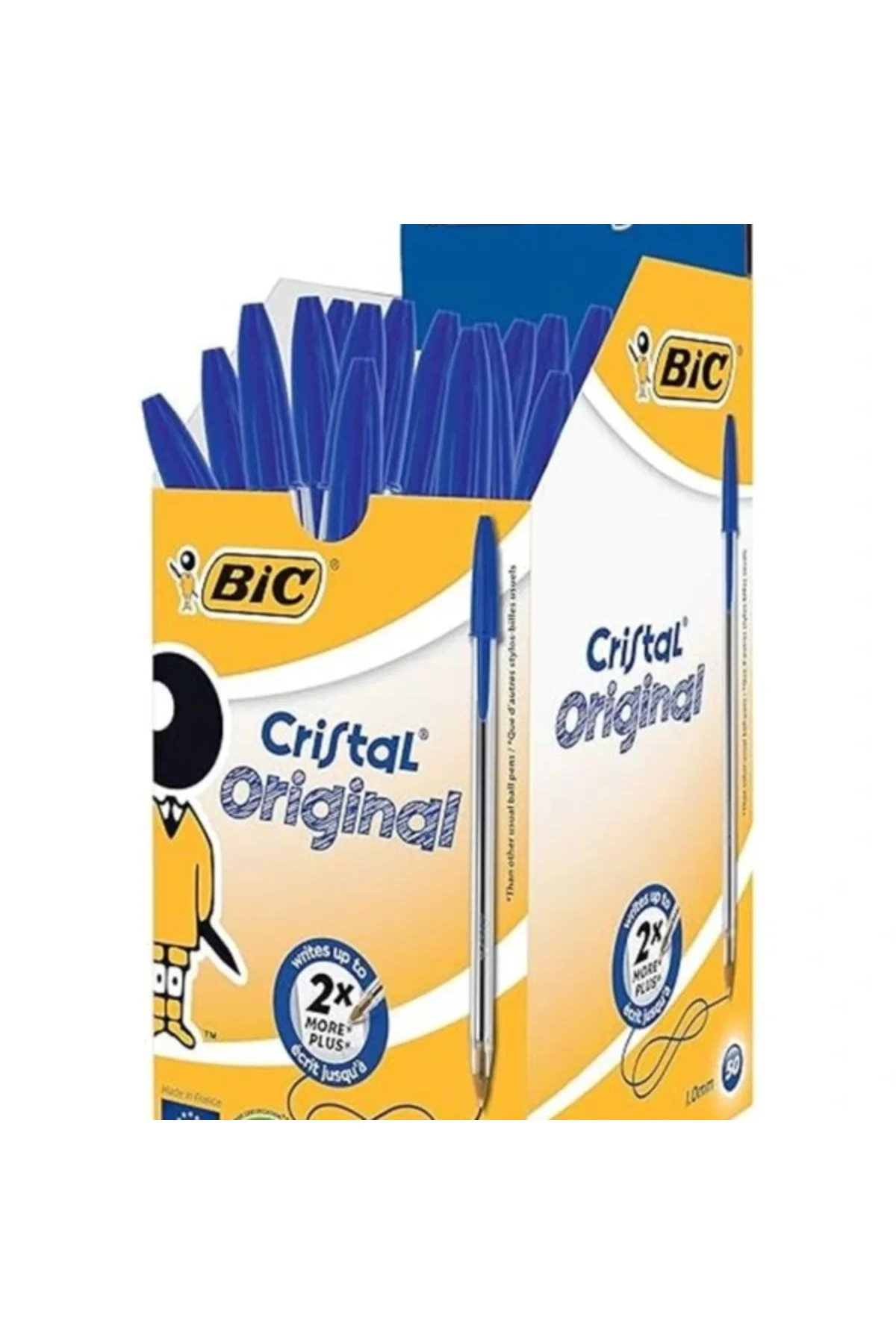 Cristal Medium Tükenmez Kalem 50'Li Kutu, 1.0 Mm Orta Kalınlıkta Uç, Şeffaf Gövde, Delikl