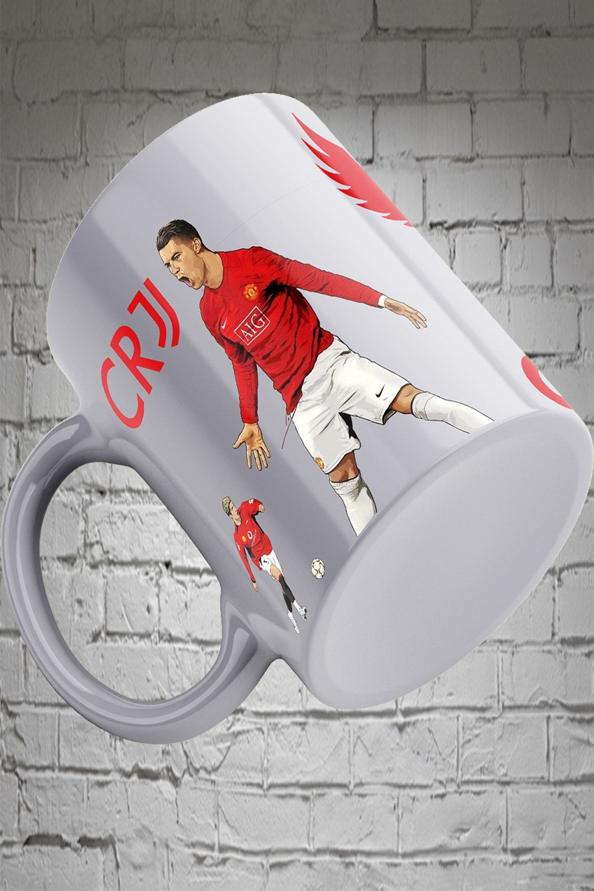 Remonz Crıstıano Ronaldo Cr7 3 Tarafı Baskılı Porselen Kupa