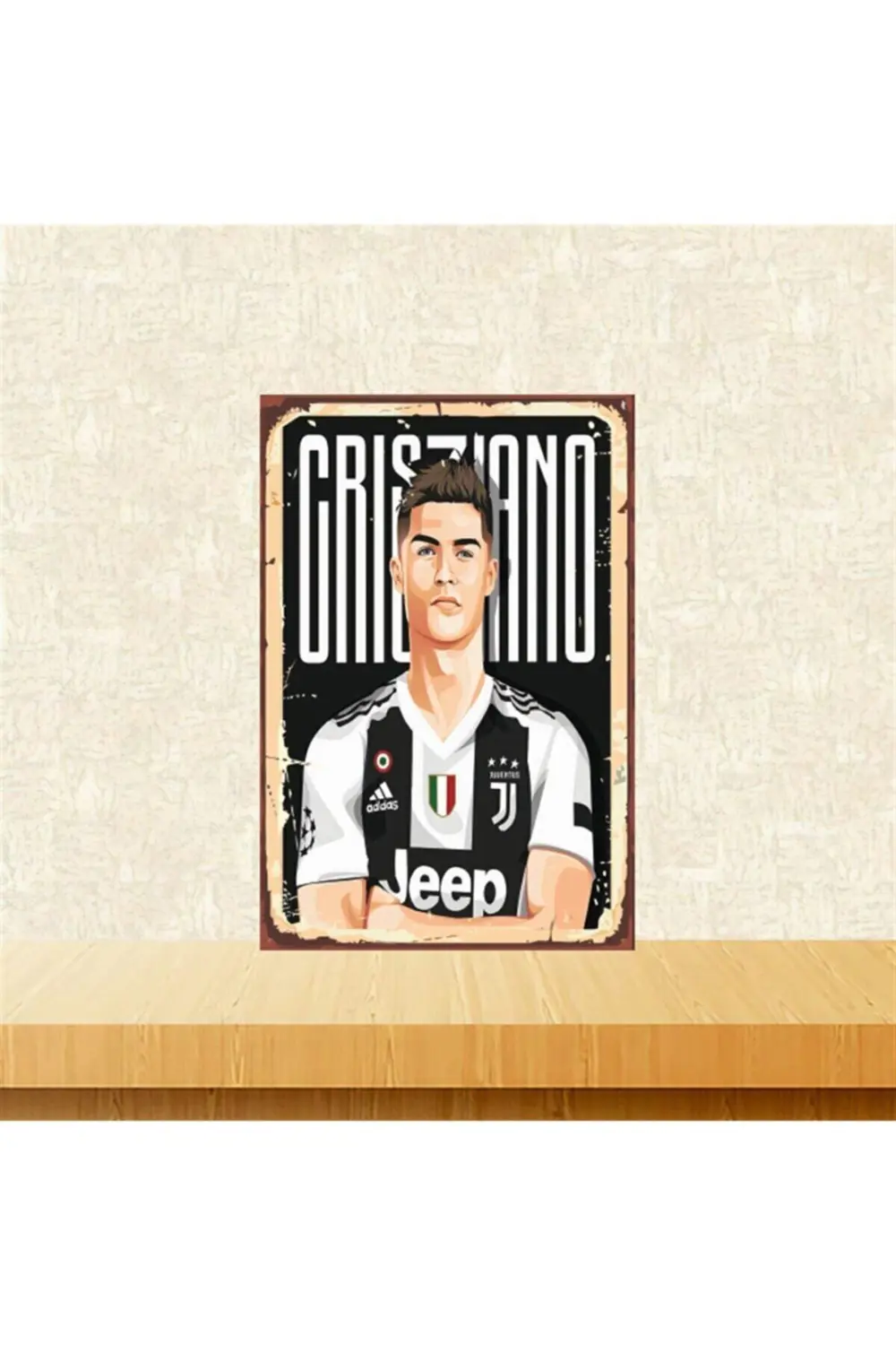Cristiano Ronaldo Tasarımlı Retro Ahşap Tablo Tkfx5877 20-30 Cm