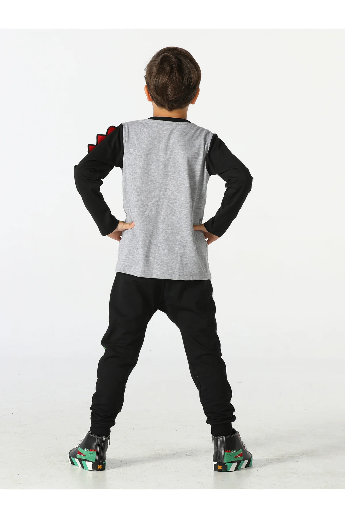 Crocos Siyah Erkek Çocuk Pantolon+T-shirt Takım