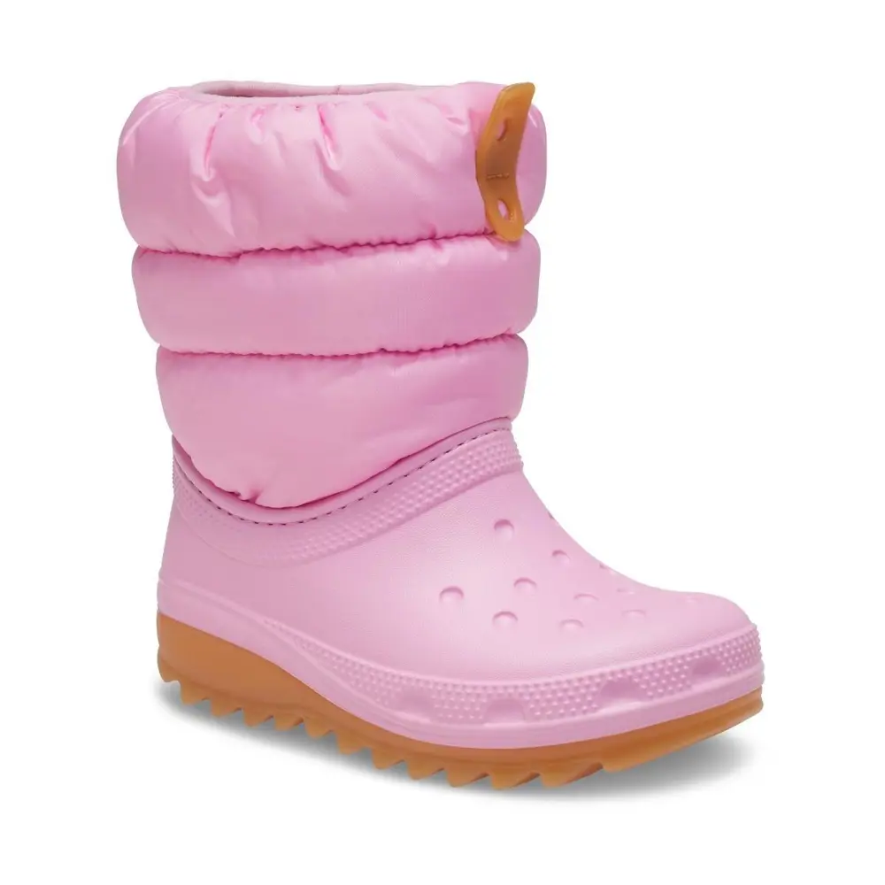CROCS Classic Neo Puff Boot T Pink Tweed/Gum Çocuk Bot 207684-6XQ