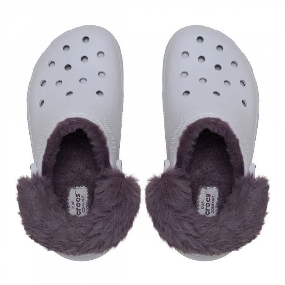 Crocs Classic Platform Fuzz Lined Clog Frosted Grape Terlik 21285