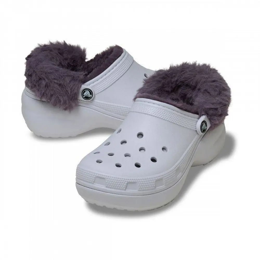 Crocs Classic Platform Fuzz Lined Clog Frosted Grape Terlik 21285