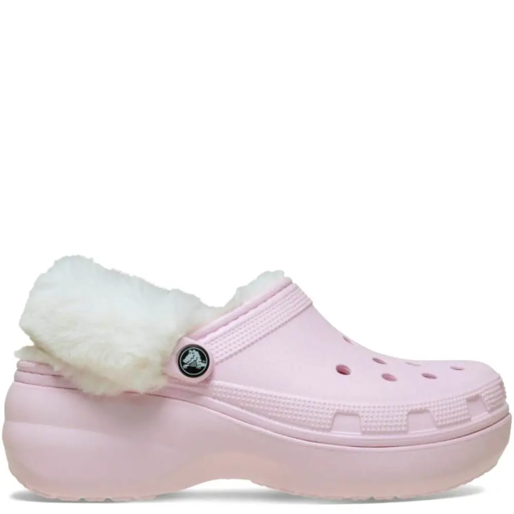 Crocs Classic Platform Fuzz Lined Clog Pink Milk Terlik 212854-6Z