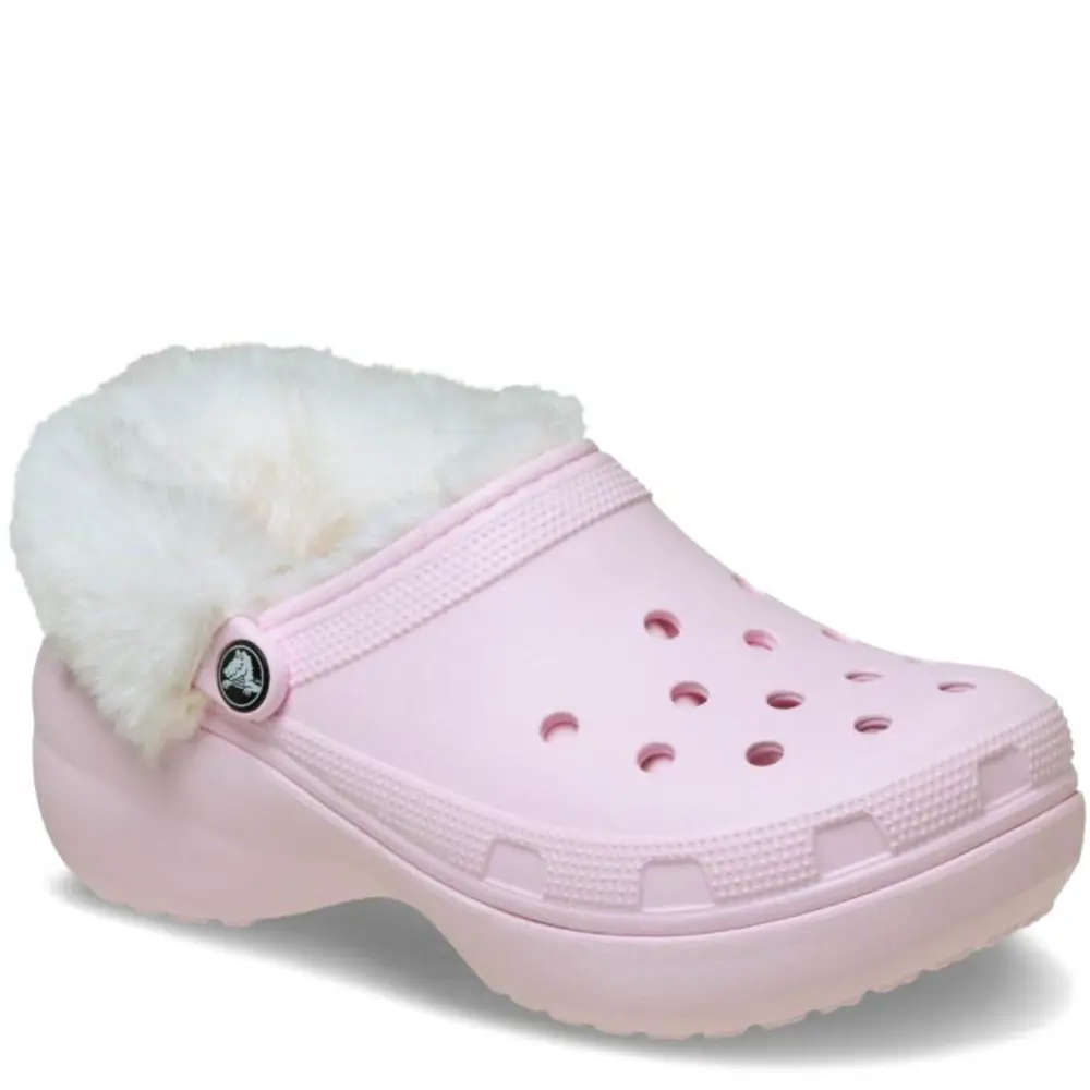 Crocs Classic Platform Fuzz Lined Clog Pink Milk Terlik 212854-6Z