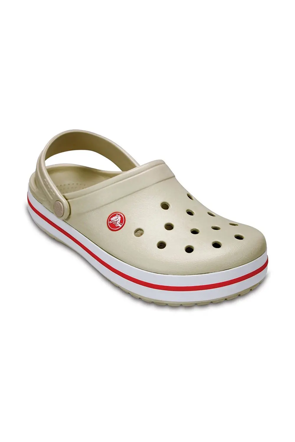 CROCS Crocband Bej Unisex Kenarı Kırmızı Beyaz Çizgili Terlik / S CROCS Crocband Bej Unisex Kenarı Kırmızı Beyaz Çizgili Terlik / S