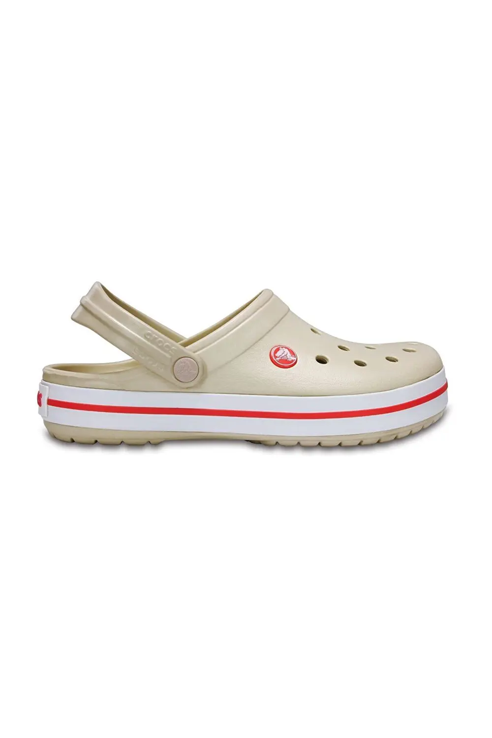 CROCS Crocband Bej Unisex Kenarı Kırmızı Beyaz Çizgili Terlik / S CROCS Crocband Bej Unisex Kenarı Kırmızı Beyaz Çizgili Terlik / S