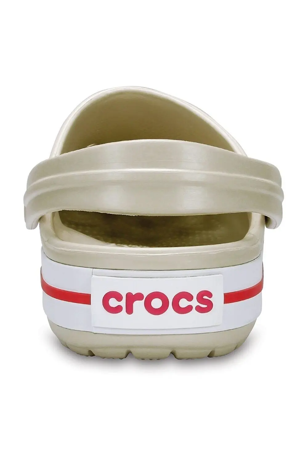 CROCS Crocband Bej Unisex Kenarı Kırmızı Beyaz Çizgili Terlik / S CROCS Crocband Bej Unisex Kenarı Kırmızı Beyaz Çizgili Terlik / S