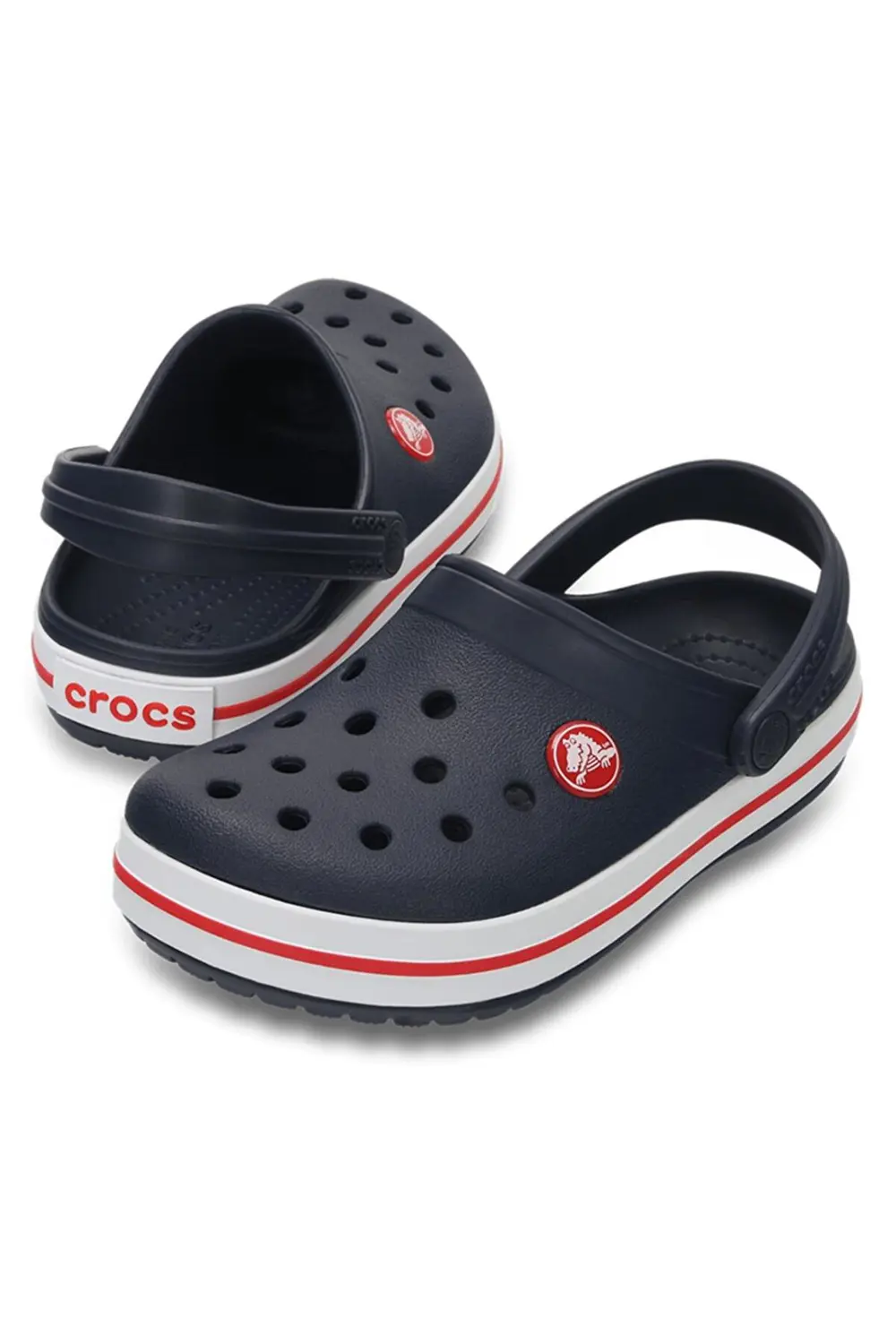 CROCS Crocband Clog Çocuk Lacivert Kenarı Kırmızı Çizgili Terlik 