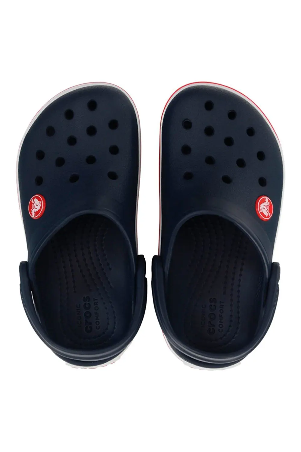 CROCS Crocband Clog Çocuk Lacivert Kenarı Kırmızı Çizgili Terlik 
