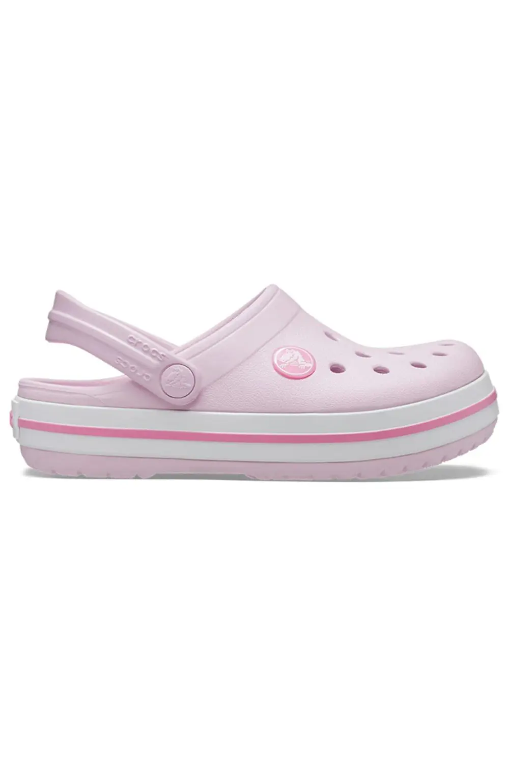 CROCS Crocband Clog Çocuk Pembe Kenarı Pembe Çizgili Terlik / San CROCS Crocband Clog Çocuk Pembe Kenarı Pembe Çizgili Terlik / San
