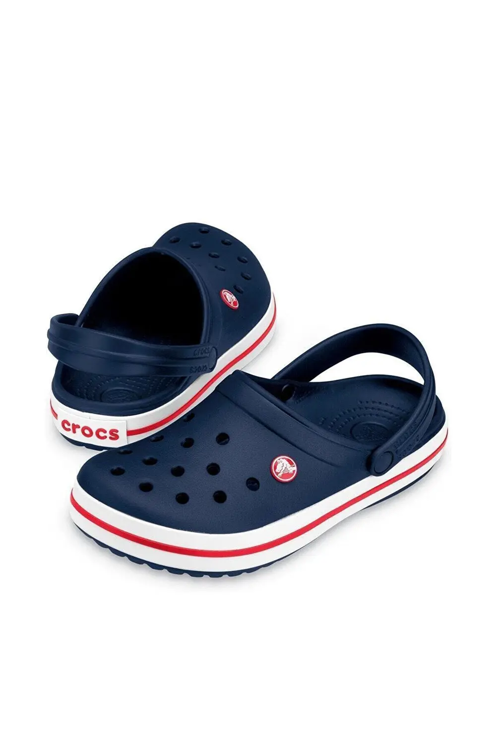 CROCS Crocband Unisex Lacivert Kenarı Kırmızı Çizgili Terlik / Sa