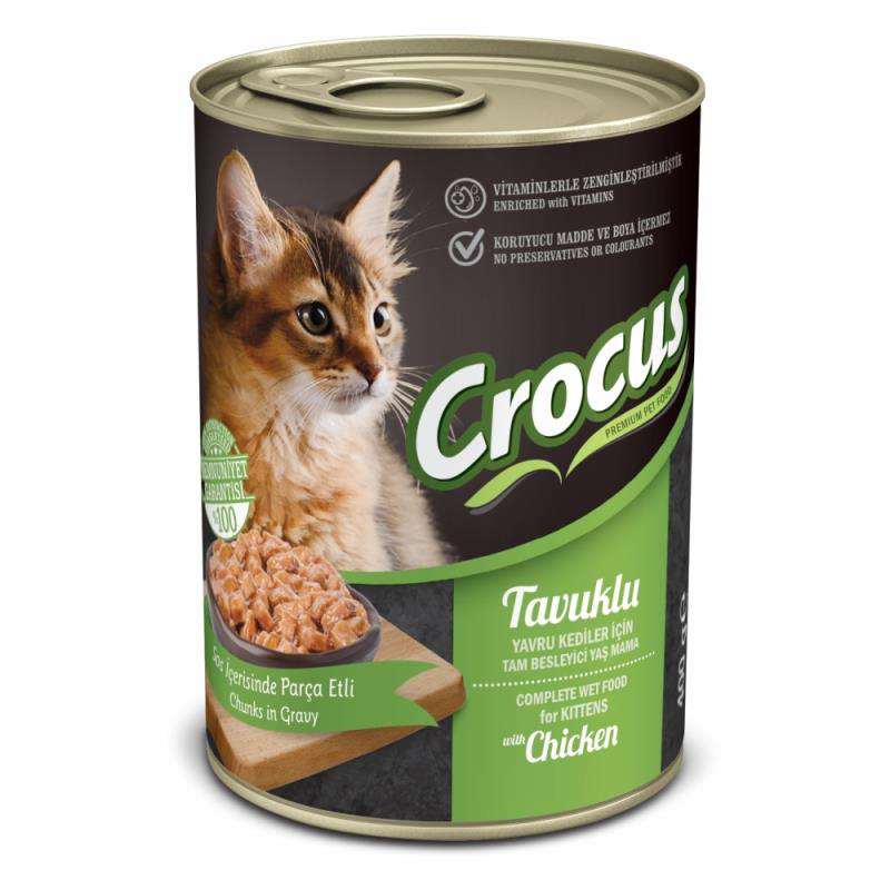 Crocus  Kitten Tavuk Etli Kedi Yaş Mama 400Gr