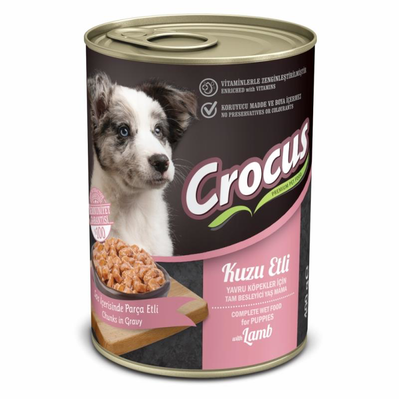 Crocus  Kuzu Etli Yavru Köpek Yaş Mama 400Gr