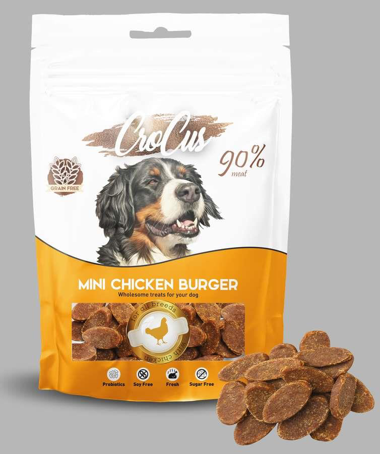Crocus Mını Tavuk Burger Tahılsız Köpek Ödülü 80 Gr Crocus Mını Tavuk Burger Tahılsız Köpek Ödülü 80 Gr