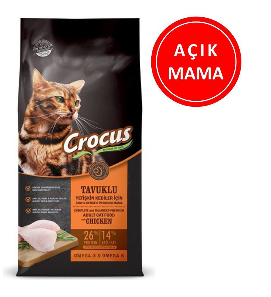 Crocus Tavuk Etli Yetişkin Kedi Maması 1 Kg AÇIK Crocus Tavuk Etli Yetişkin Kedi Maması 1 Kg AÇIK