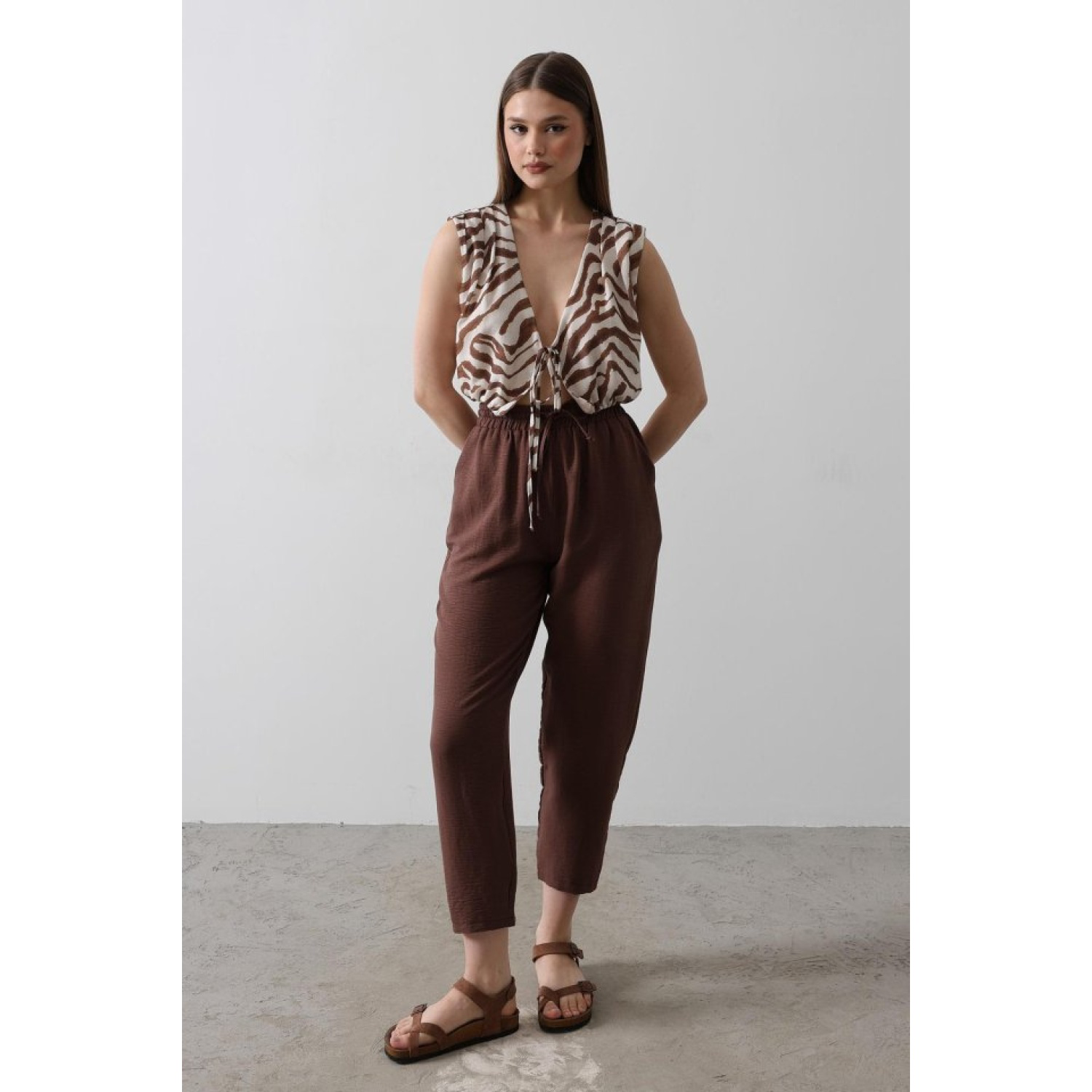 Crop Dokuma Bluz - Çok Renkli