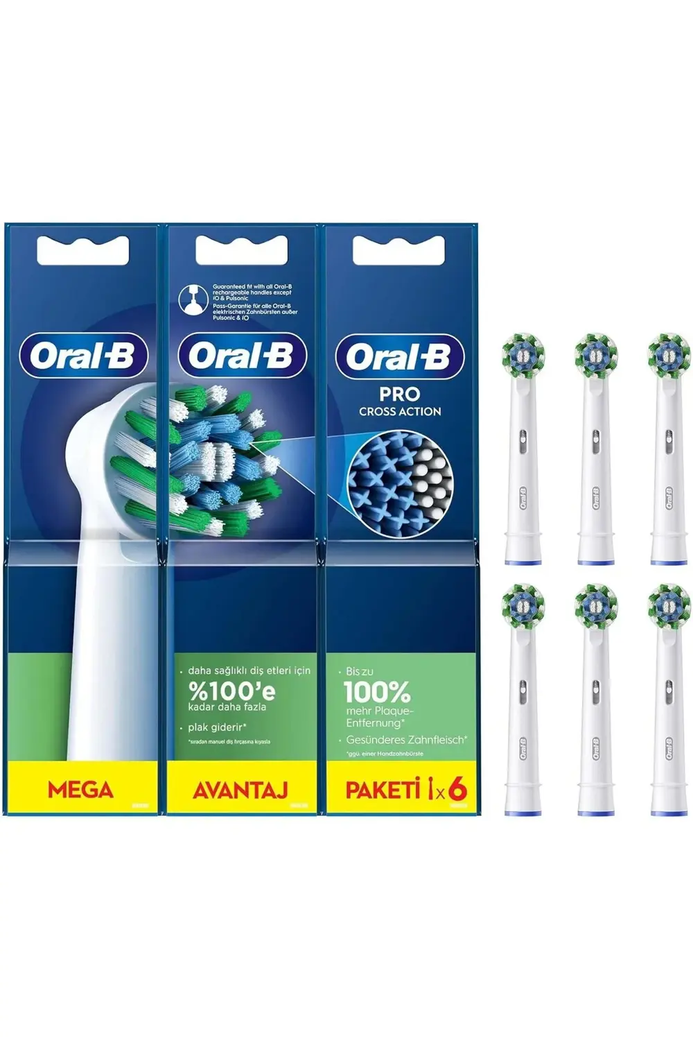 Cross Action Şarjlı Diş Fırçası Yedek Başlığı 6 Adet