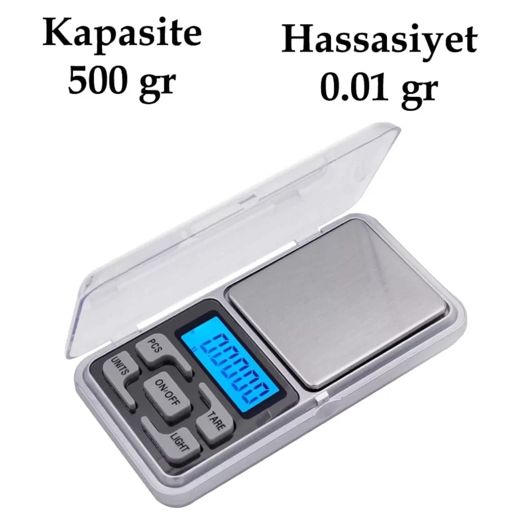 Crown Dijital Göstergeli Hassas Elektronik Kuyumcu Cep Terazisi (500 Gr-0.01) ( Lisinya )