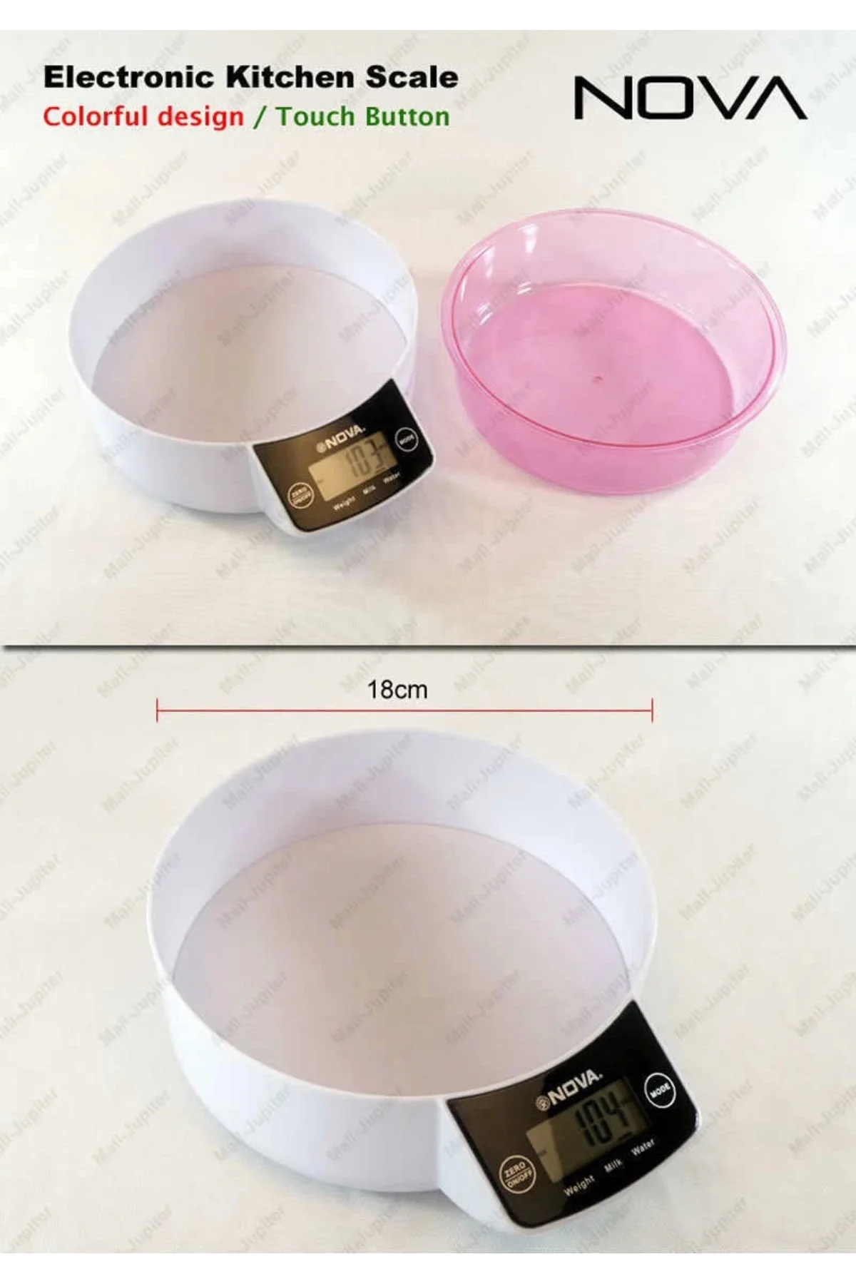 Crown Dijital Lüks Kefeli Mutfak Terazisi 5 Kg Çıkarılabilir Ölçü