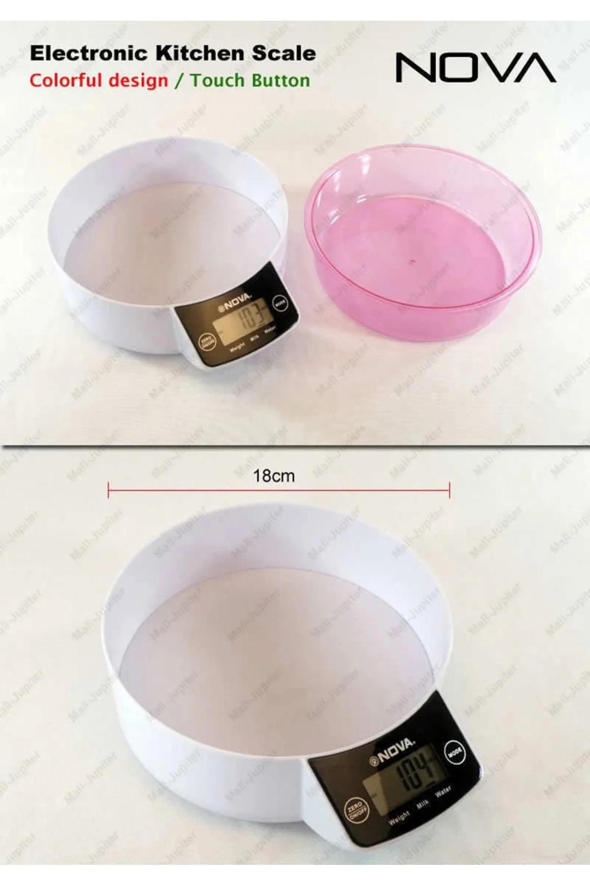 Crown Dijital Lüks Kefeli Mutfak Terazisi 5 Kg Çıkarılabilir Ölçü