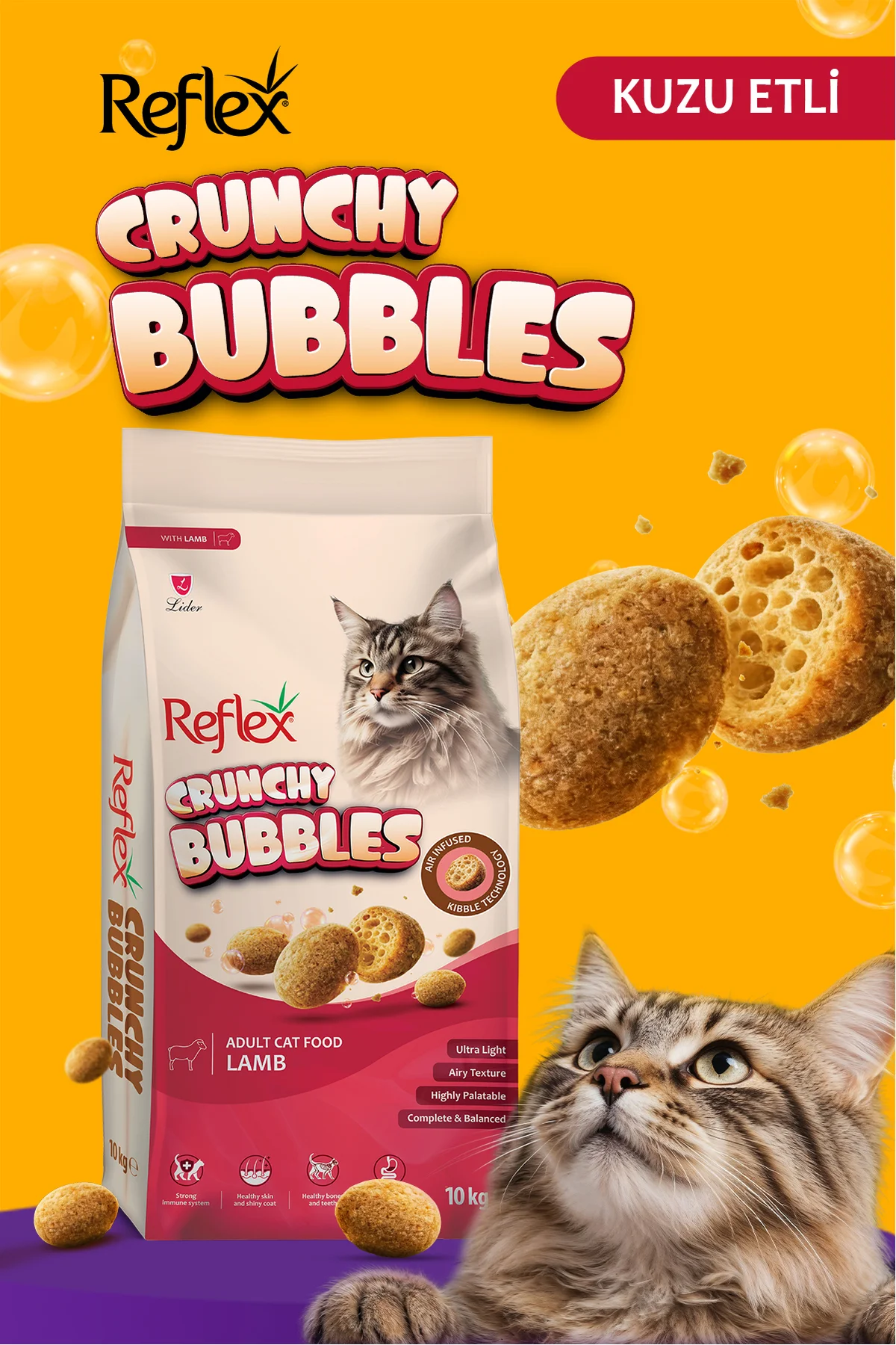 Crunchy Bubbles Kuzu Etli Yetişkin Kedi Maması 10 kg Fiyatı, Yorumları ve Özellikleri