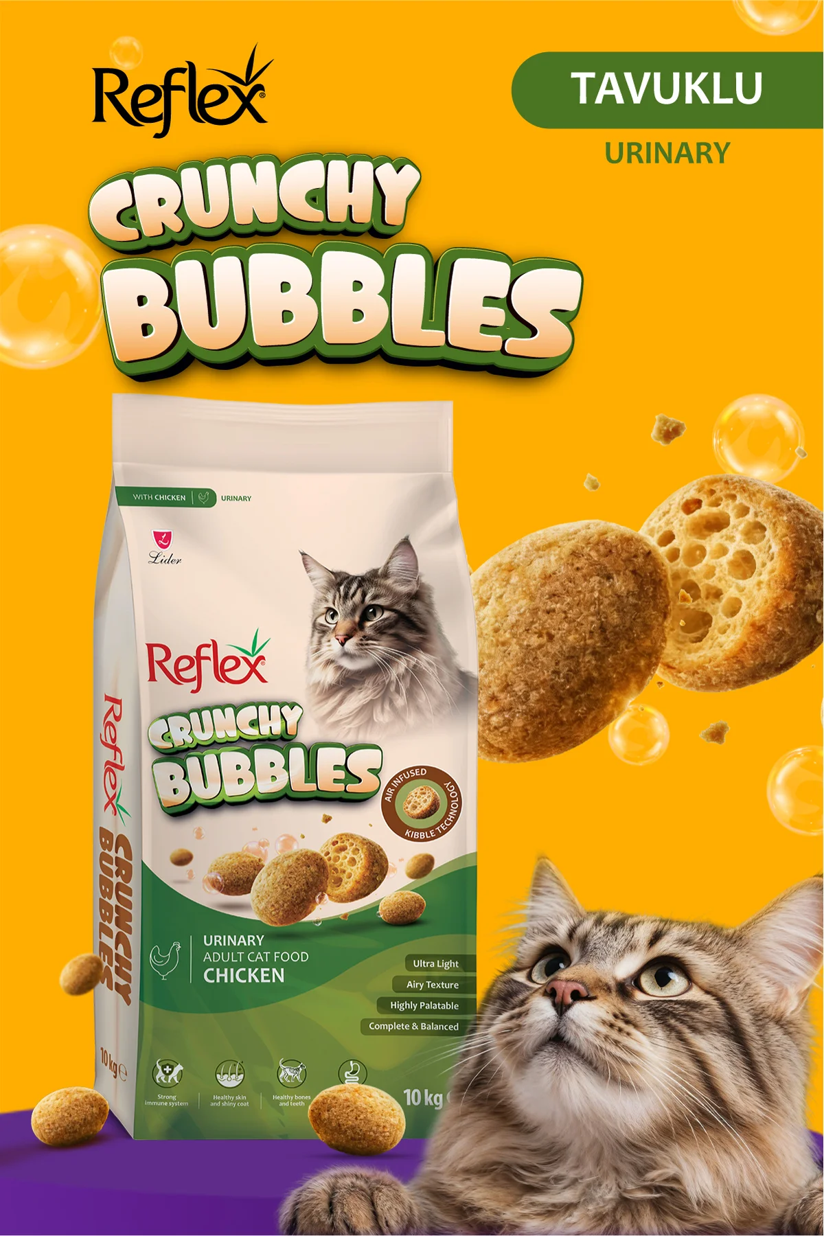 Crunchy Bubbles Urinary Tavuklu Yetişkin Kedi Maması 10 kg Fiyatı, Yorumları ve Özellikleri
