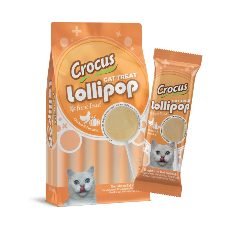Crus Tuklu Ve Bal Kabaklı Kedi Lolipop 10 lu paket ( 10x1,4 gr )
