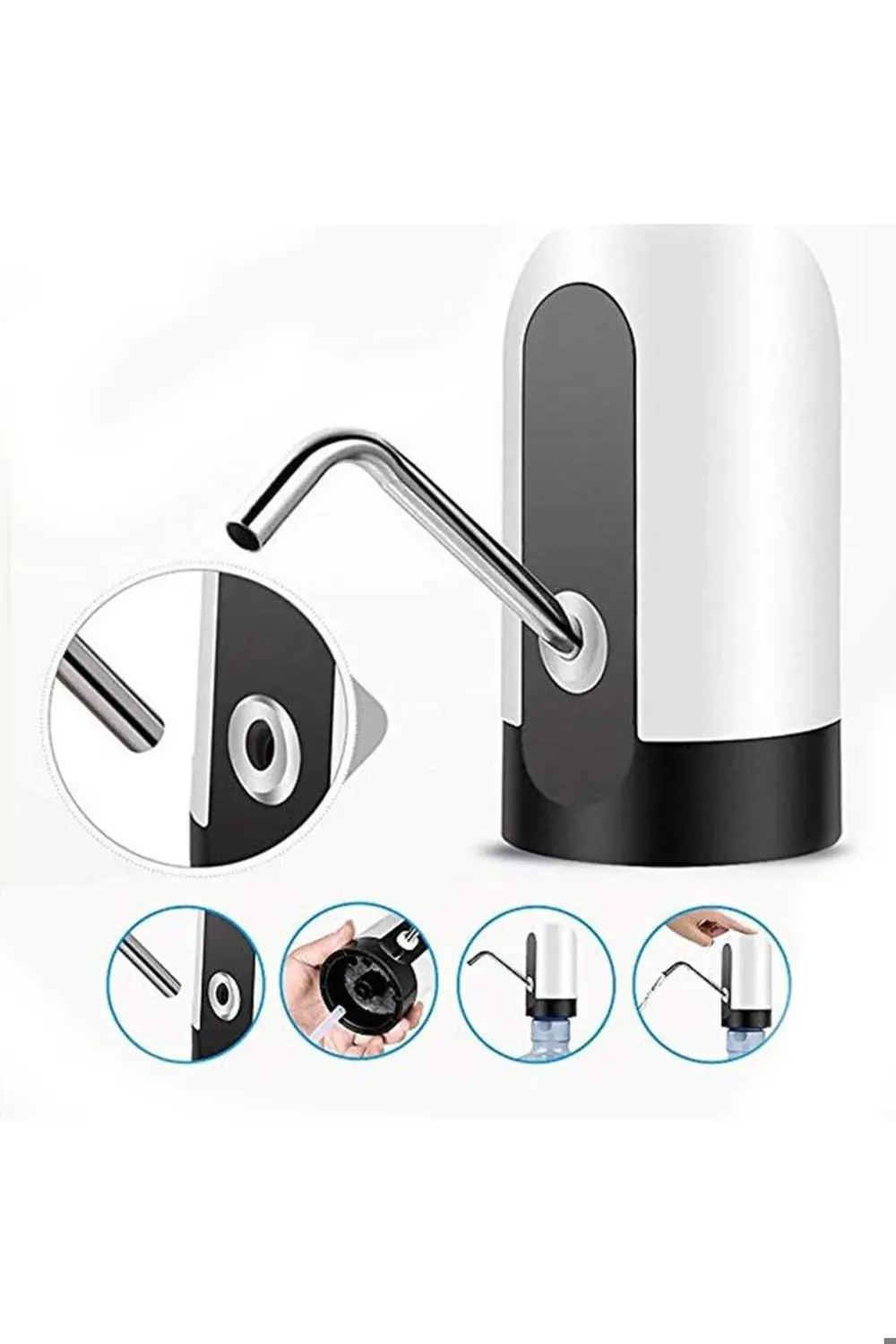 Crown Crw-1006 Usb Şarjlı Otomatik Sebil Damacana Su Pompası