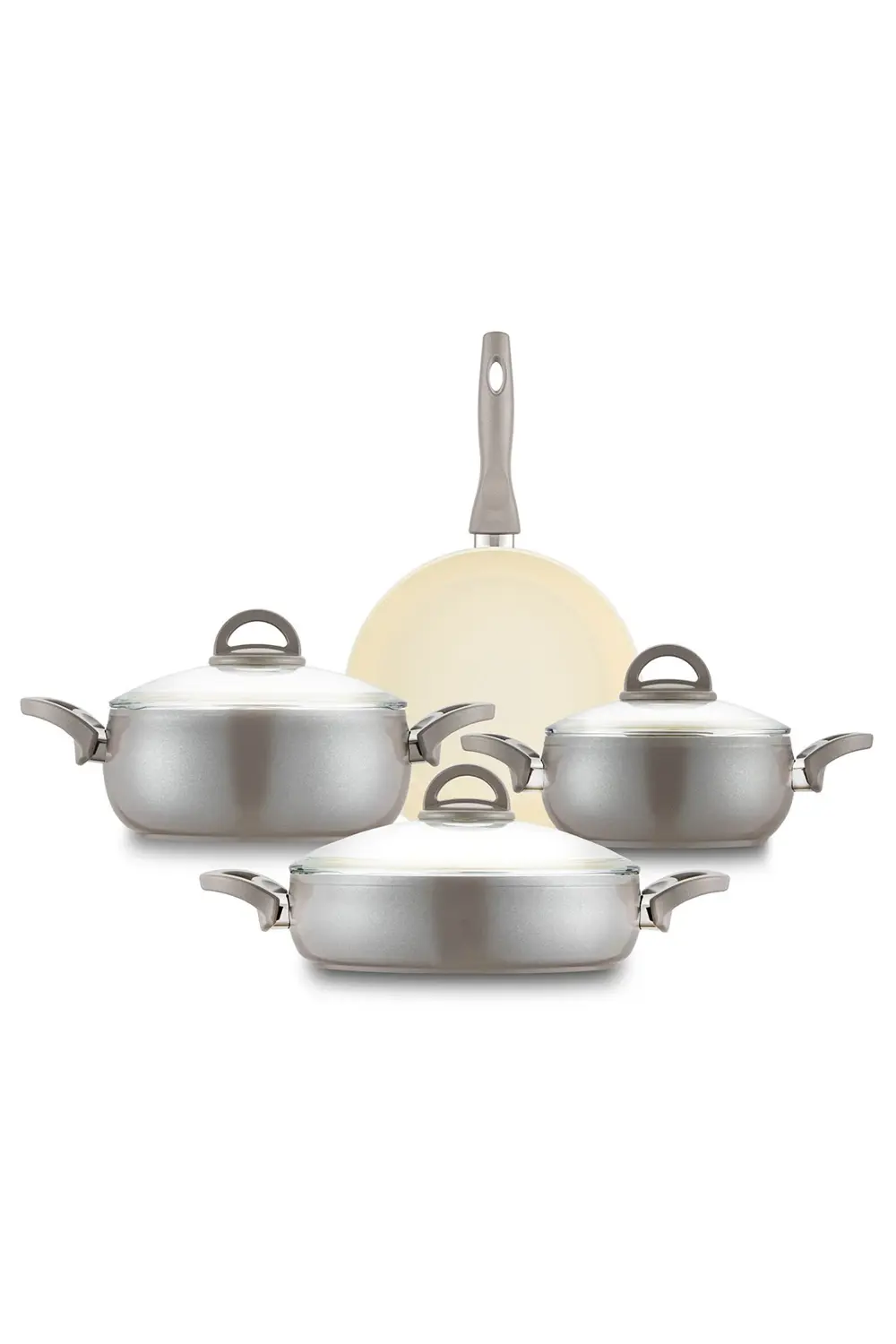 Crystal 7 Parça Güveç Seti Bej