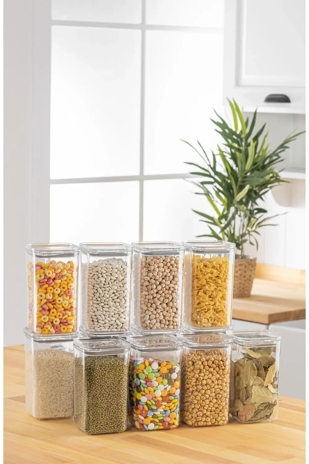 Crystal Clear Serisi Plastik Saklama Kabı, Vakum Silikon Conta, 1