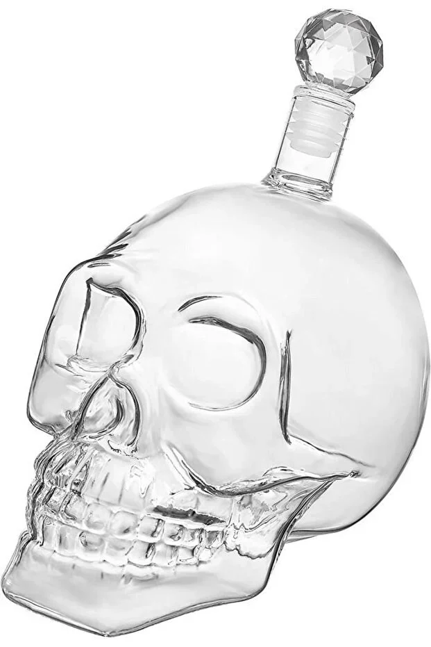 Crystal Head Kuru Kafa Cam Şişe Viski Likör Hediyelik Sürahi (1000 ML) Crystal Head Kuru Kafa Cam Şişe Viski Likör Hediyelik Sürahi (1000 ML)