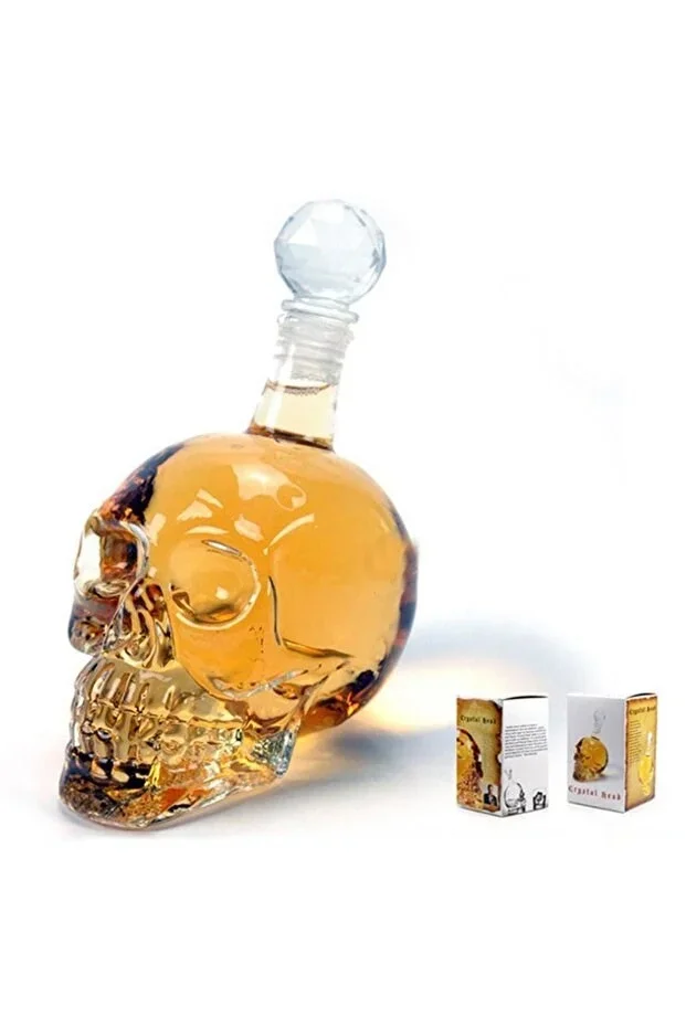 Crystal Head Kuru Kafa Cam Şişe Viski Likör Hediyelik Sürahi (1000 ML) Crystal Head Kuru Kafa Cam Şişe Viski Likör Hediyelik Sürahi (1000 ML)